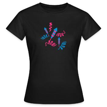Feu d'artifice - T-shirt Femme - noir - Devant - AI Model Female 172 dark (172cm)