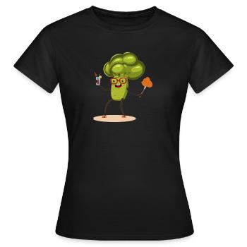 Brokkoli - Frauen T-Shirt - Schwarz - Vorne - AI Model Female 172 dark (172cm)
