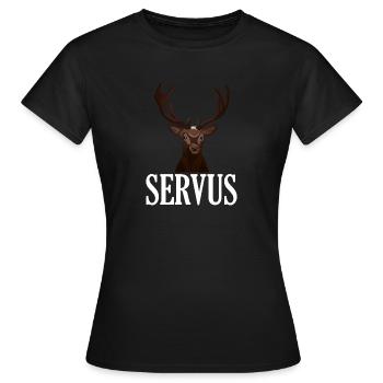 Servus Hirsch Hirschkopf Motif - T-shirt Femme - noir - Devant - AI Model Female 172 dark (172cm)