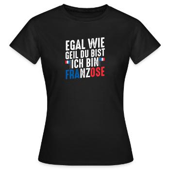 Franzose Französisch Frankreich - Frauen T-Shirt - Schwarz - Vorne - AI Model Female 172 dark (172cm)