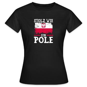 Polonais Pologne - T-shirt Femme - noir - Devant - AI Model Female 172 dark (172cm)