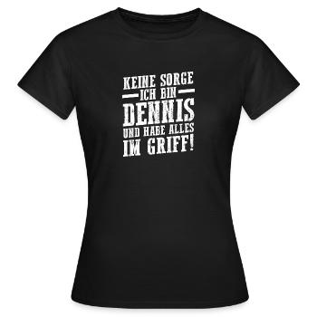 Vorname Dennis - Frauen T-Shirt - Schwarz - Vorne - AI Model Female 172 dark (172cm)
