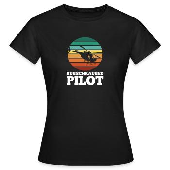 Pilote Hélicoptère Hélicoptère - T-shirt Femme - noir - Devant - AI Model Female 172 dark (172cm)