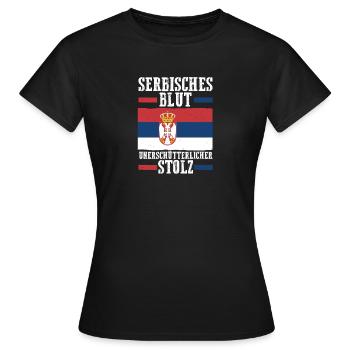 Serbe Serbe Serbie - T-shirt Femme - noir - Devant - AI Model Female 172 dark (172cm)
