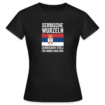 Serbe Serbe Serbie - T-shirt Femme - noir - Devant - AI Model Female 172 dark (172cm)