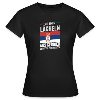Serbe Serbe Serbie - T-shirt Femme - noir - Devant - AI Model Female 172 dark (172cm)