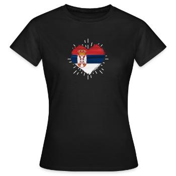 Serbe Serbe Serbie - T-shirt Femme - noir - Devant - AI Model Female 172 dark (172cm)