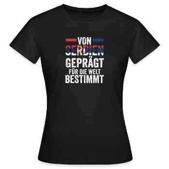 Serbe Serbe Serbie - T-shirt Femme - noir - Devant - AI Model Female 172 dark (172cm)