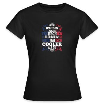 Tchèques République tchèque - T-shirt Femme - noir - Devant - AI Model Female 172 dark (172cm)