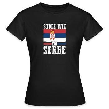 Serbe Serbe Serbie - T-shirt Femme - noir - Devant - AI Model Female 172 dark (172cm)