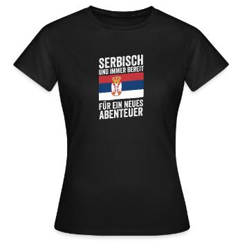 Serbe Serbe Serbie - T-shirt Femme - noir - Devant - AI Model Female 172 dark (172cm)