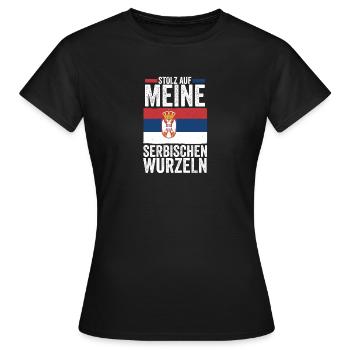 Serbe Serbe Serbie - T-shirt Femme - noir - Devant - AI Model Female 172 dark (172cm)