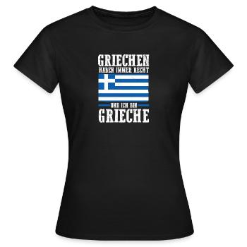 Grecs Grèce - T-shirt Femme - noir - Devant - AI Model Female 172 dark (172cm)