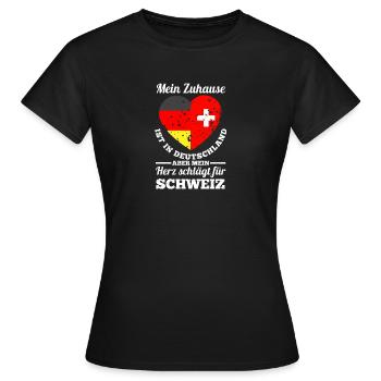 Suisse Allemagne Suisse - T-shirt Femme - noir - Devant - AI Model Female 172 dark (172cm)