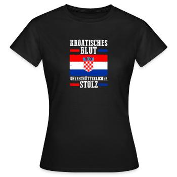 Croate Croate Croatie - T-shirt Femme - noir - Devant - AI Model Female 172 dark (172cm)