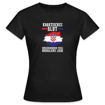 Croate Croate Croatie - T-shirt Femme - noir - Devant - AI Model Female 172 dark (172cm)