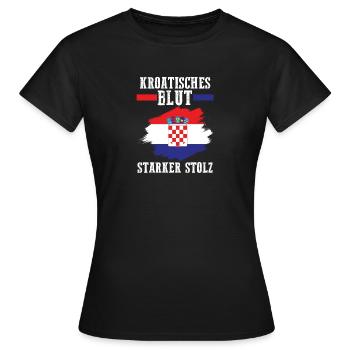 Croate Croate Croatie - T-shirt Femme - noir - Devant - AI Model Female 172 dark (172cm)
