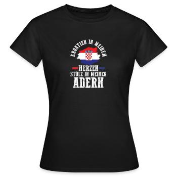 Croate Croate Croatie - T-shirt Femme - noir - Devant - AI Model Female 172 dark (172cm)