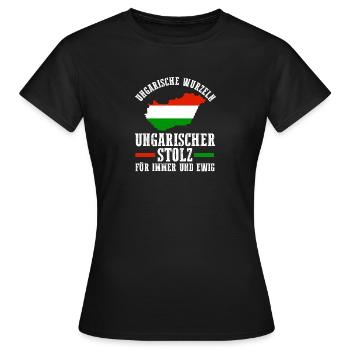 Hongrois Hongrois Hongrie - T-shirt Femme - noir - Devant - AI Model Female 172 dark (172cm)