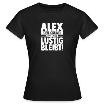 Alexander Alexandra Alexa Alex - Frauen T-Shirt - Schwarz - Vorne - AI Model Female 172 dark (172cm)
