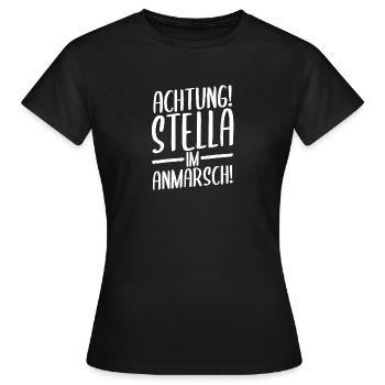 Prénom Stella - T-shirt Femme - noir - Devant - AI Model Female 172 dark (172cm)