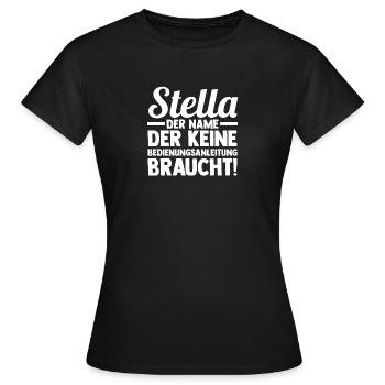 Prénom Stella - T-shirt Femme - noir - Devant - AI Model Female 172 dark (172cm)