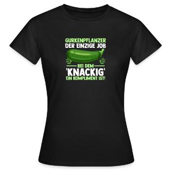 Jardinier Concombre Jardin fermier - T-shirt Femme - noir - Devant - AI Model Female 172 dark (172cm)