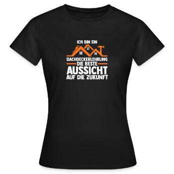 Roofing training apprentice Auzbi roofer - Women's T-Shirt - black - Front - AI Model Female 172 dark (172cm)