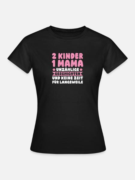 Mama Von 2 Kindern - Frauen T-Shirt - Schwarz