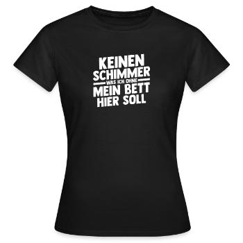 Lève-tard Shlafen paresseux - T-shirt Femme - noir - Devant - AI Model Female 172 dark (172cm)