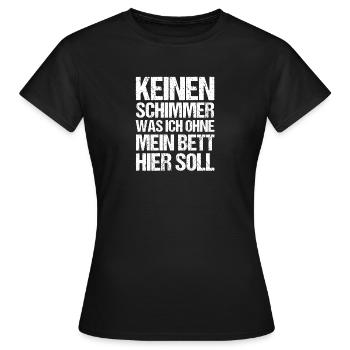 Lève-tard Shlafen paresseux - T-shirt Femme - noir - Devant - AI Model Female 172 dark (172cm)