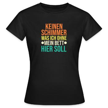 Lève-tard Shlafen paresseux - T-shirt Femme - noir - Devant - AI Model Female 172 dark (172cm)