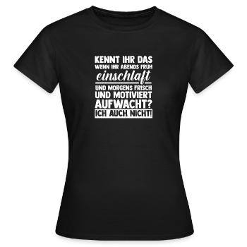 Faulenzer Langschläfer Motivation - Frauen T-Shirt - Schwarz - Vorne - AI Model Female 172 dark (172cm)