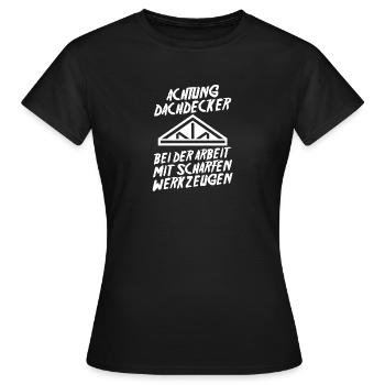 Maître Couvreur Couvreur - T-shirt Femme - noir - Devant - AI Model Female 172 dark (172cm)