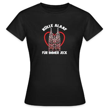 Carnaval de Kölle Alaaf Jecken Carnaval de Cologne - T-shirt Femme - noir - Devant - AI Model Female 172 dark (172cm)