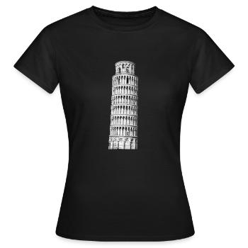 Tour penchée de Pise - T-shirt Femme - noir - Devant - AI Model Female 172 dark (172cm)