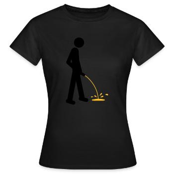 Pee - Frauen T-Shirt - Schwarz - Vorne - AI Model Female 172 dark (172cm)