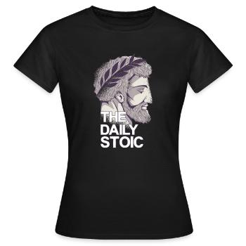 Marcus Aurelius | Le stoïque quotidien - T-shirt Femme - noir - Devant - AI Model Female 172 dark (172cm)
