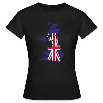Großbritannien - Frauen T-Shirt - Schwarz - Vorne - AI Model Female 172 dark (172cm)