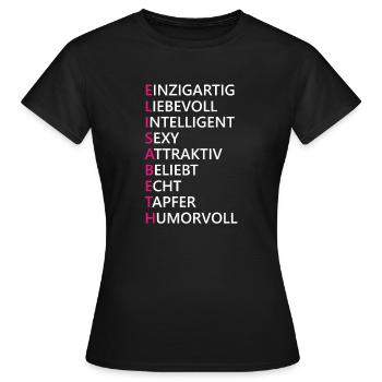 Elisabeth Name Geschenk - Frauen T-Shirt - Schwarz - Vorne - AI Model Female 172 dark (172cm)