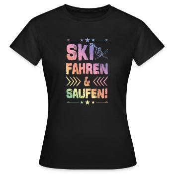 Ski et boisson - T-shirt Femme - noir - Devant - AI Model Female 172 dark (172cm)
