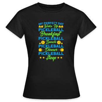 Pickleball Paddleball Pickleball Play Cadeau - T-shirt Femme - noir - Devant - AI Model Female 172 dark (172cm)