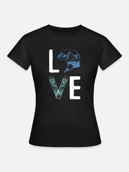 liebe snowboarding - Frauen T-Shirt - Schwarz