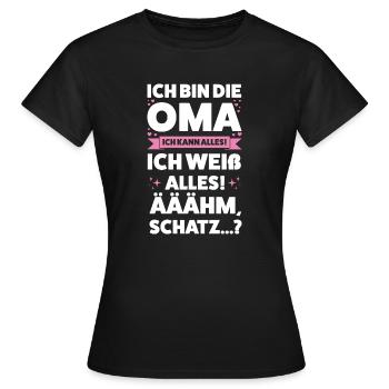 Oma Großmutter Großmütter Geschenk - Frauen T-Shirt - Schwarz - Vorne - AI Model Female 172 dark (172cm)