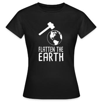 Flatten The Earth - Frauen T-Shirt - Schwarz - Vorne - AI Model Female 172 dark (172cm)