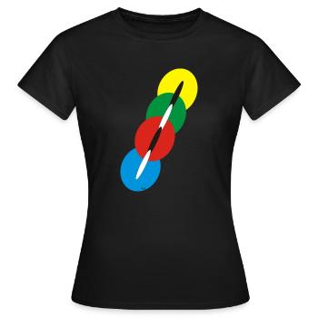 Kanal 1 groß - Frauen T-Shirt - Schwarz - Vorne - AI Model Female 172 dark (172cm)