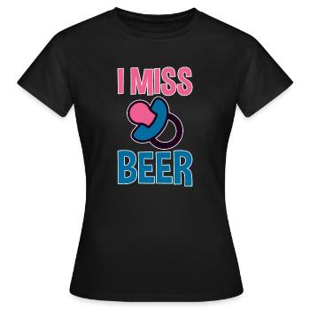 I Miss Beer 4 - Women's T-Shirt - black - Front - AI Model Female 172 dark (172cm)