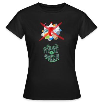 Kein Plastik - Frauen T-Shirt - Schwarz - Vorne - AI Model Female 172 dark (172cm)