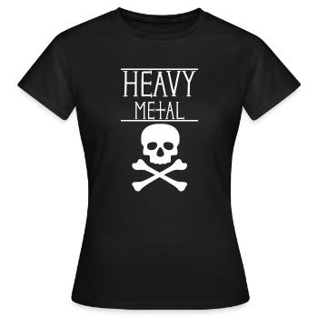 Schwermetall-Totenkopf und Armbrüste - Frauen T-Shirt - Schwarz - Vorne - AI Model Female 172 dark (172cm)