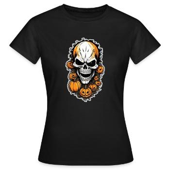Halloween-Totenkopf und Monster - Frauen T-Shirt - Schwarz - Vorne - AI Model Female 172 dark (172cm)